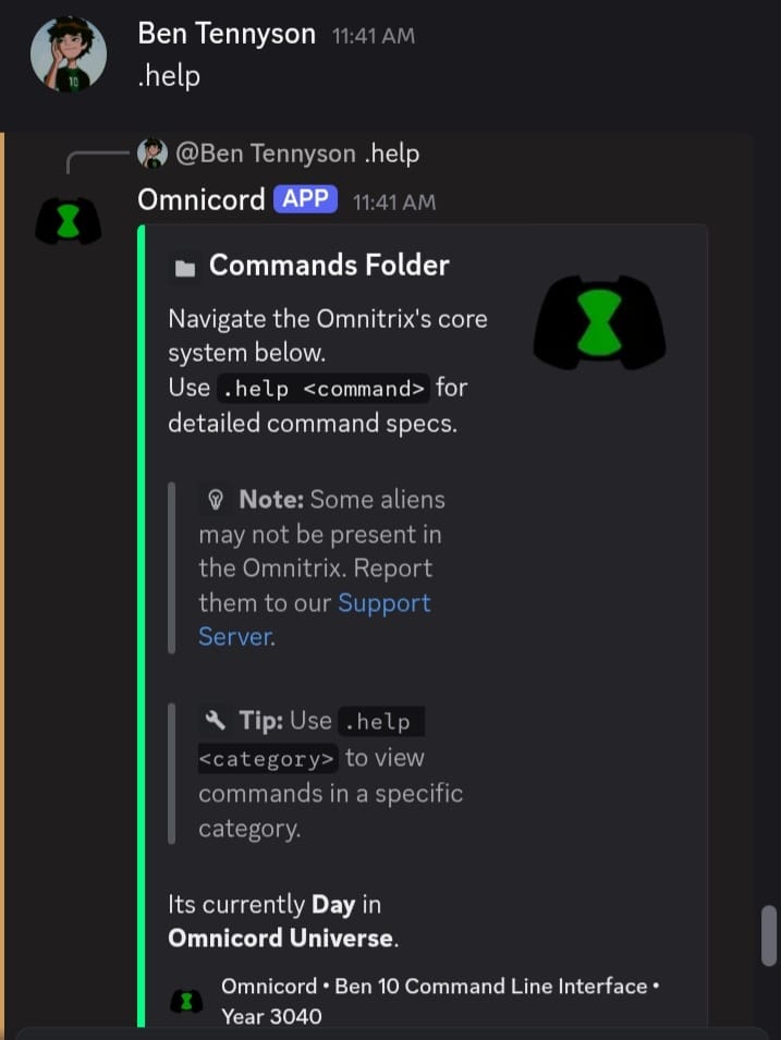 Command interface showing character customization options